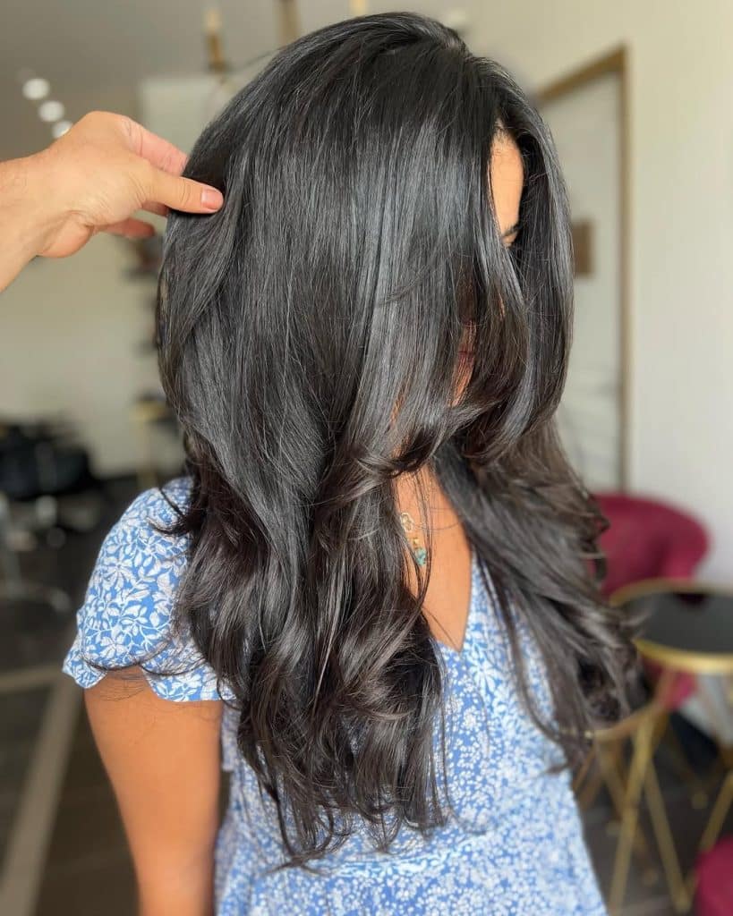 Coupe dégradée cheveux long