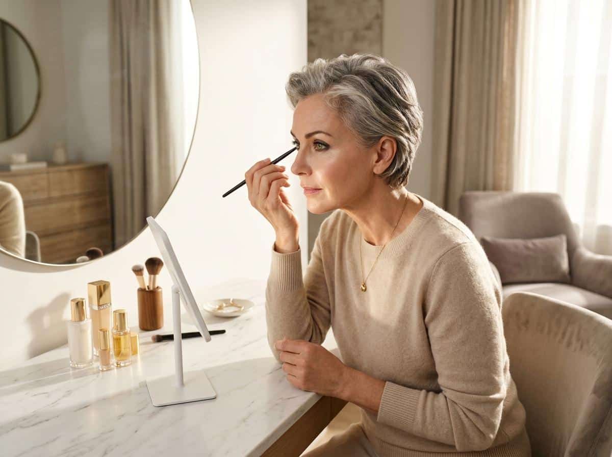 Maquillage femme 50 ans yeux verts