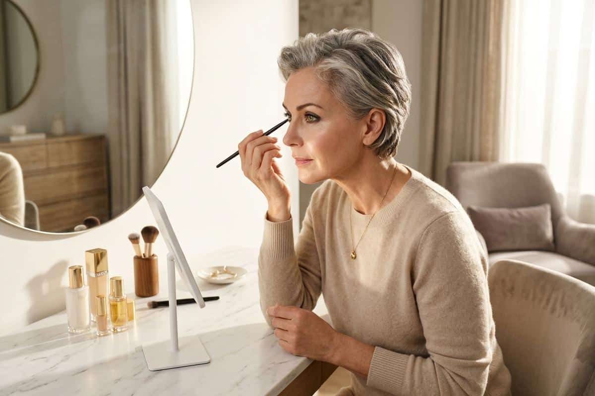 Maquillage femme 50 ans yeux verts